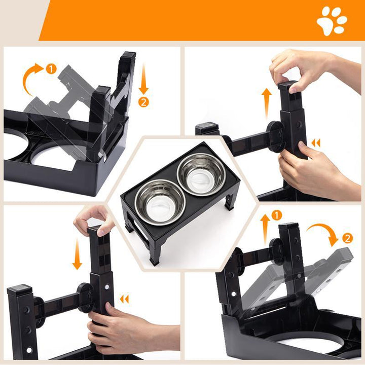 Elevated Anti Tumble Pet Feeding Bowl With Neck Protection